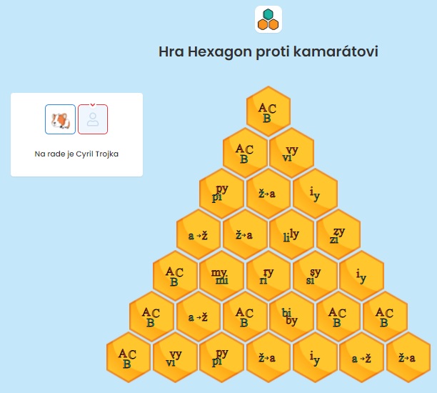 Hra Hexagon proti kamarátovi